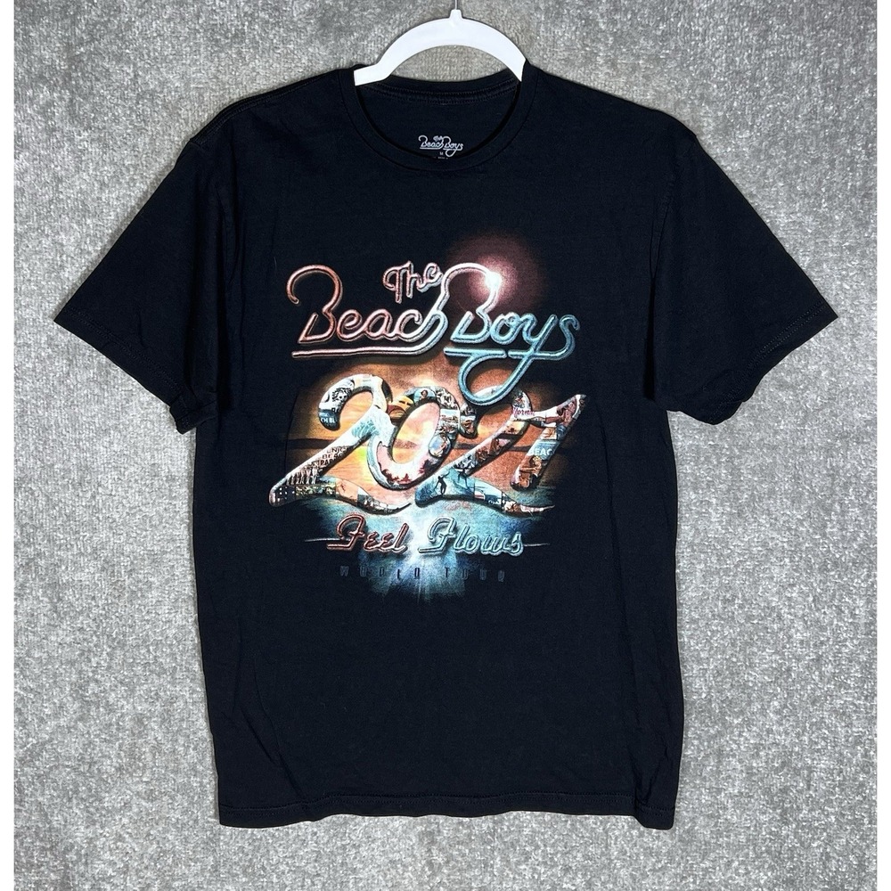 2021 The Beach Boys Feel Flows World Tour Tee Shirt Adult Sz Medium Black Cotton